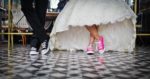 wedding couple showing their shoes